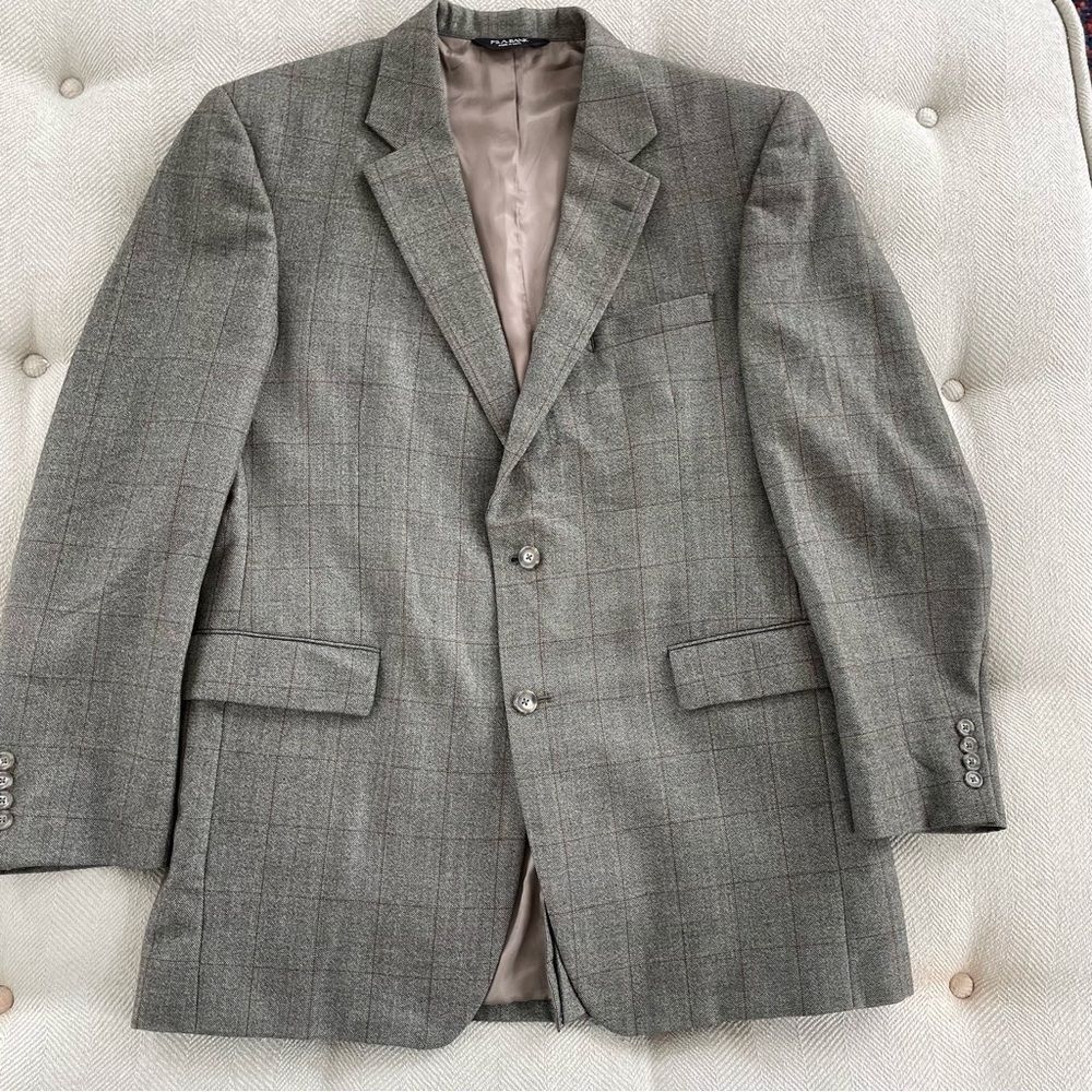 Jos A Bank Green Glenn Plaid Sport Coat 44L